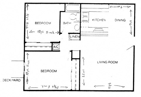 Two Bedroom Floorplan 910sft